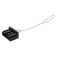 Black plastic dust cover with steel lanyard for 120A Anderson plugs