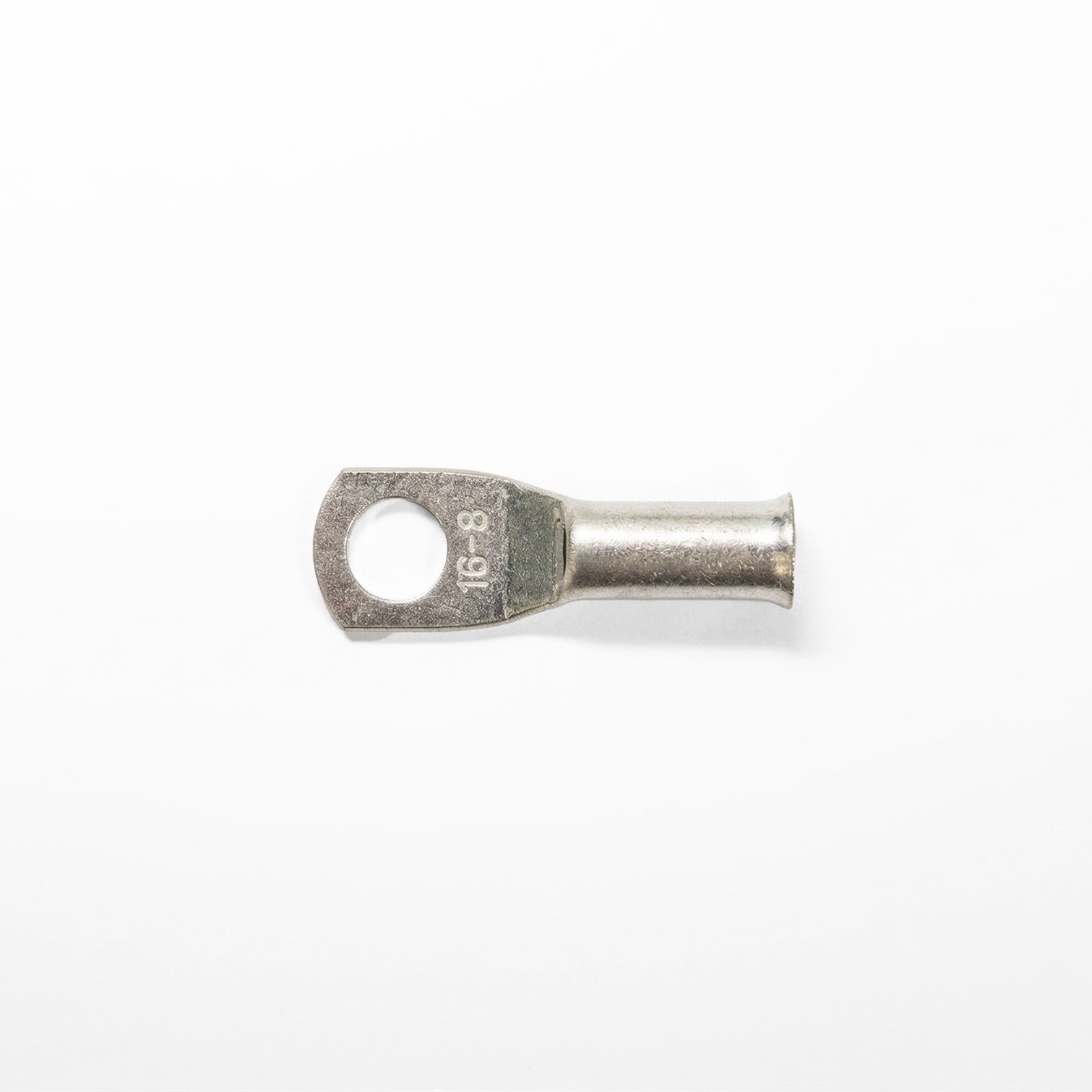 Single 16mm² tinned copper lug with bellmouth entry and M8 stud hole