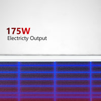 Close up view of solar cell circuitry on a 175W panel