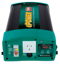 Front view of 2000W inverter showing AC outlet, RCD safety switch and digital display