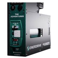 Close-up of 2000W AC transfer inverter with RCD safety switch and dual powerpoint