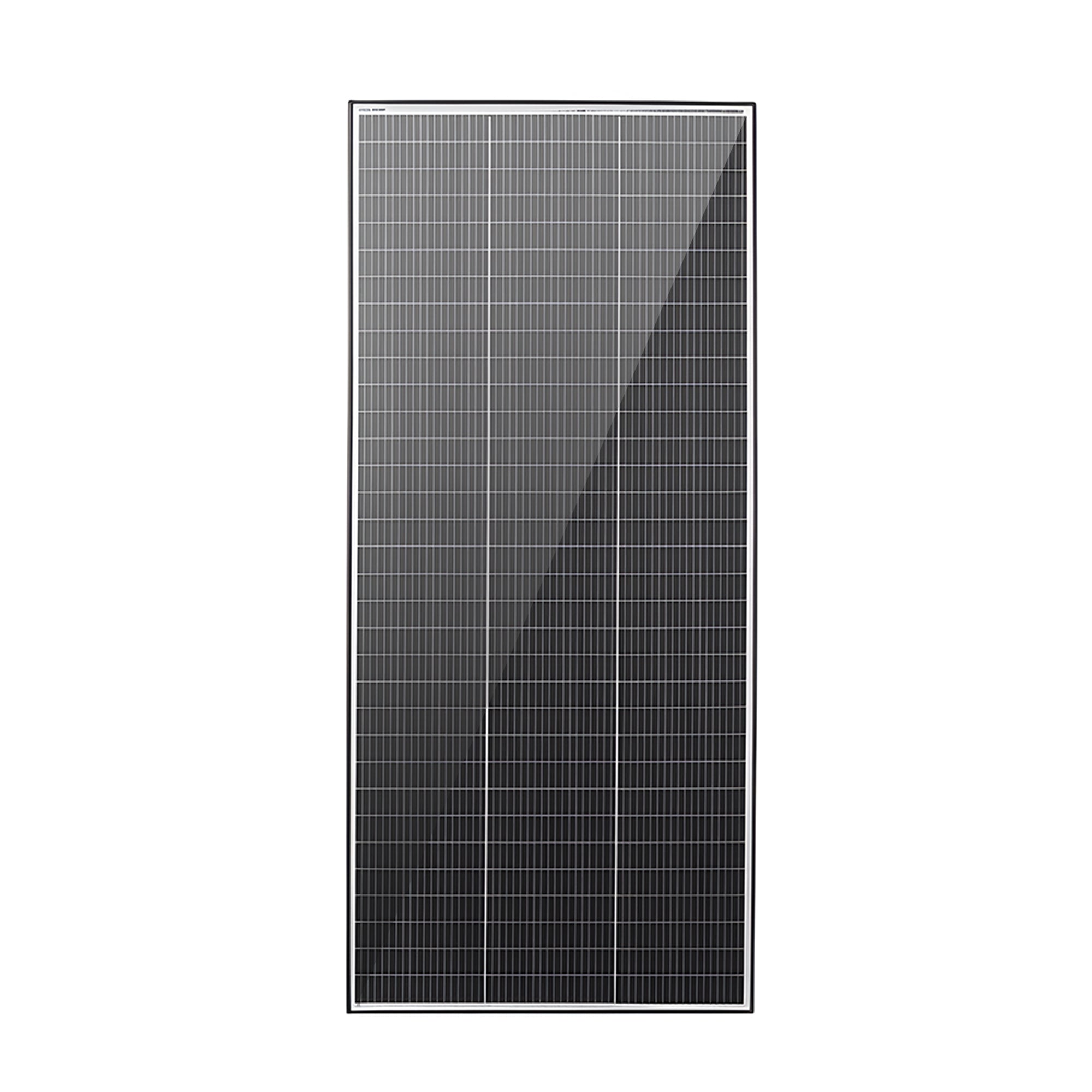 Front view of the 220W fixed solar panel showing the cell layout