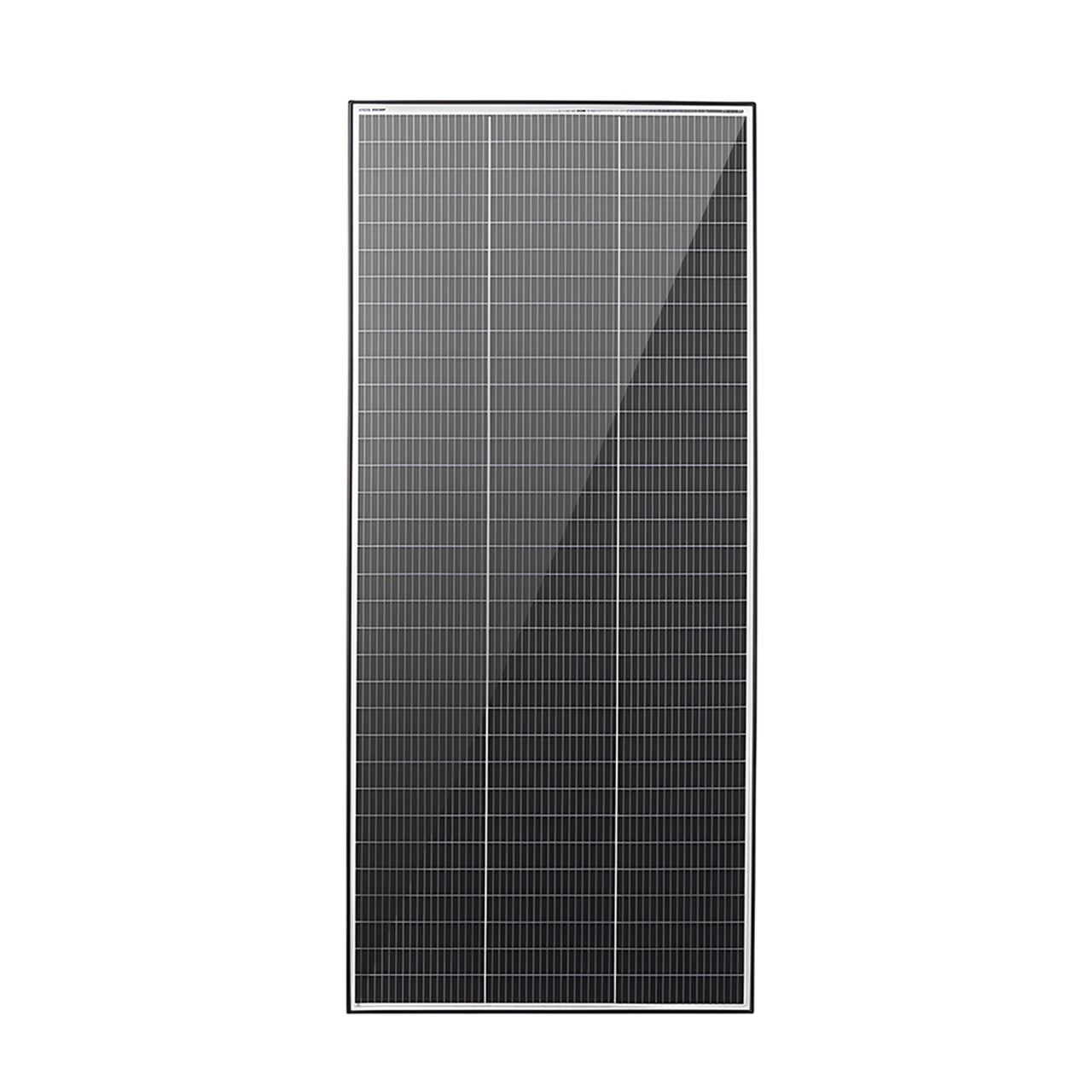 Front view of the 220W fixed solar panel showing the cell layout