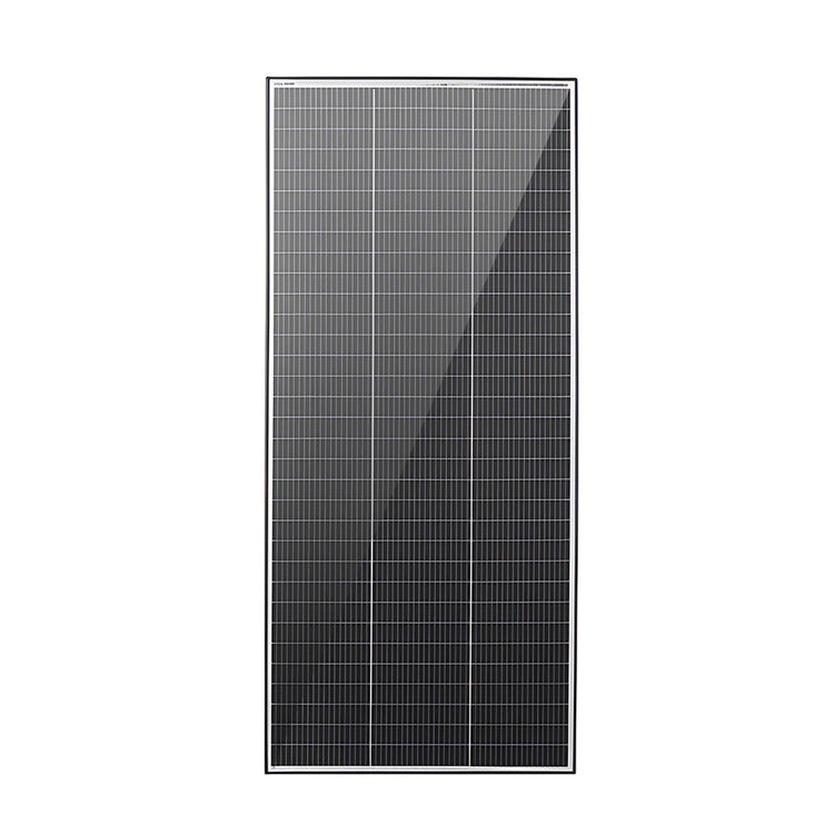 Front view of the 220W fixed solar panel showing the cell layout