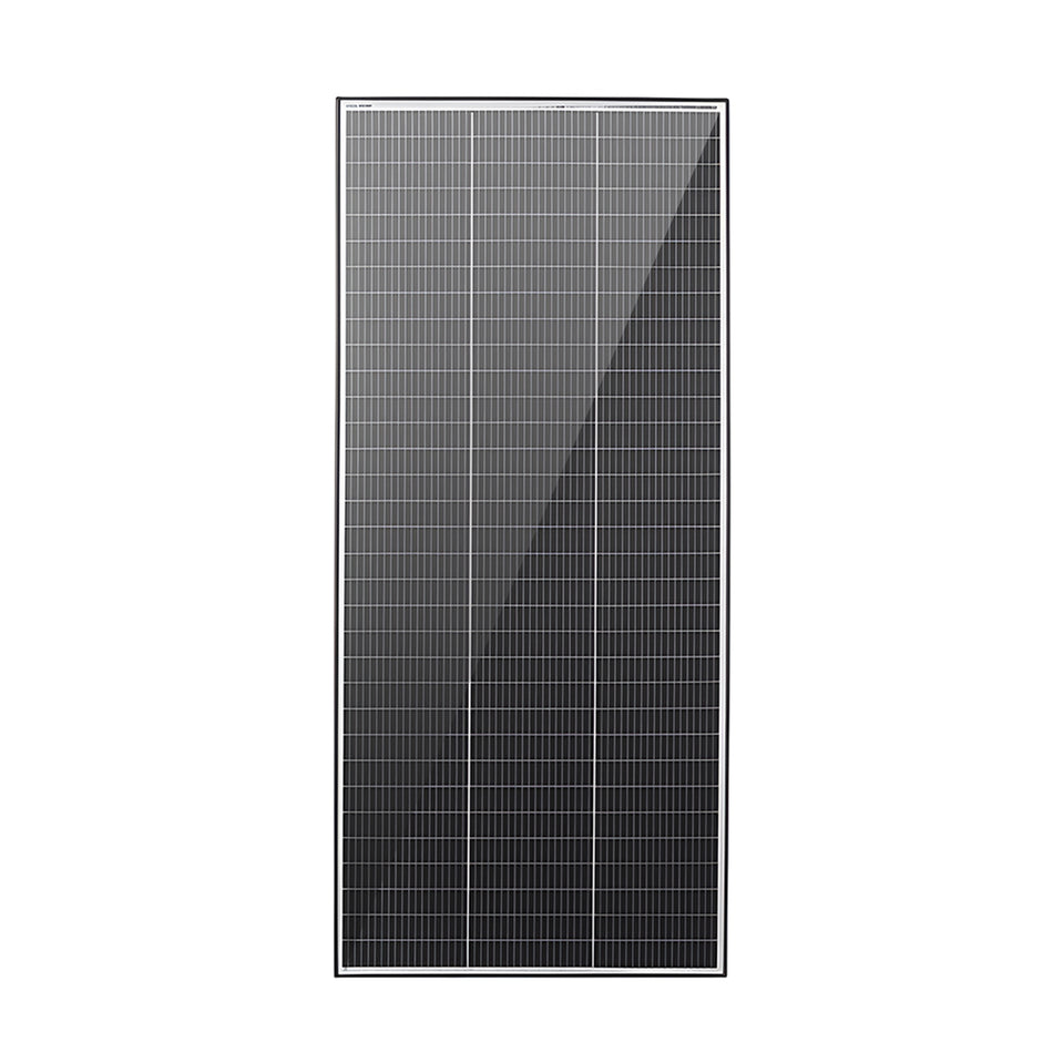 Front view of the 220W fixed solar panel showing the cell layout