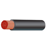 Cutaway illustration of 2B&S black single core automotive cable showing stranded copper conductor