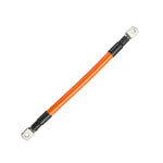 300mm 95mm² orange battery cable with M8 tinned copper lugs and black heat shrink