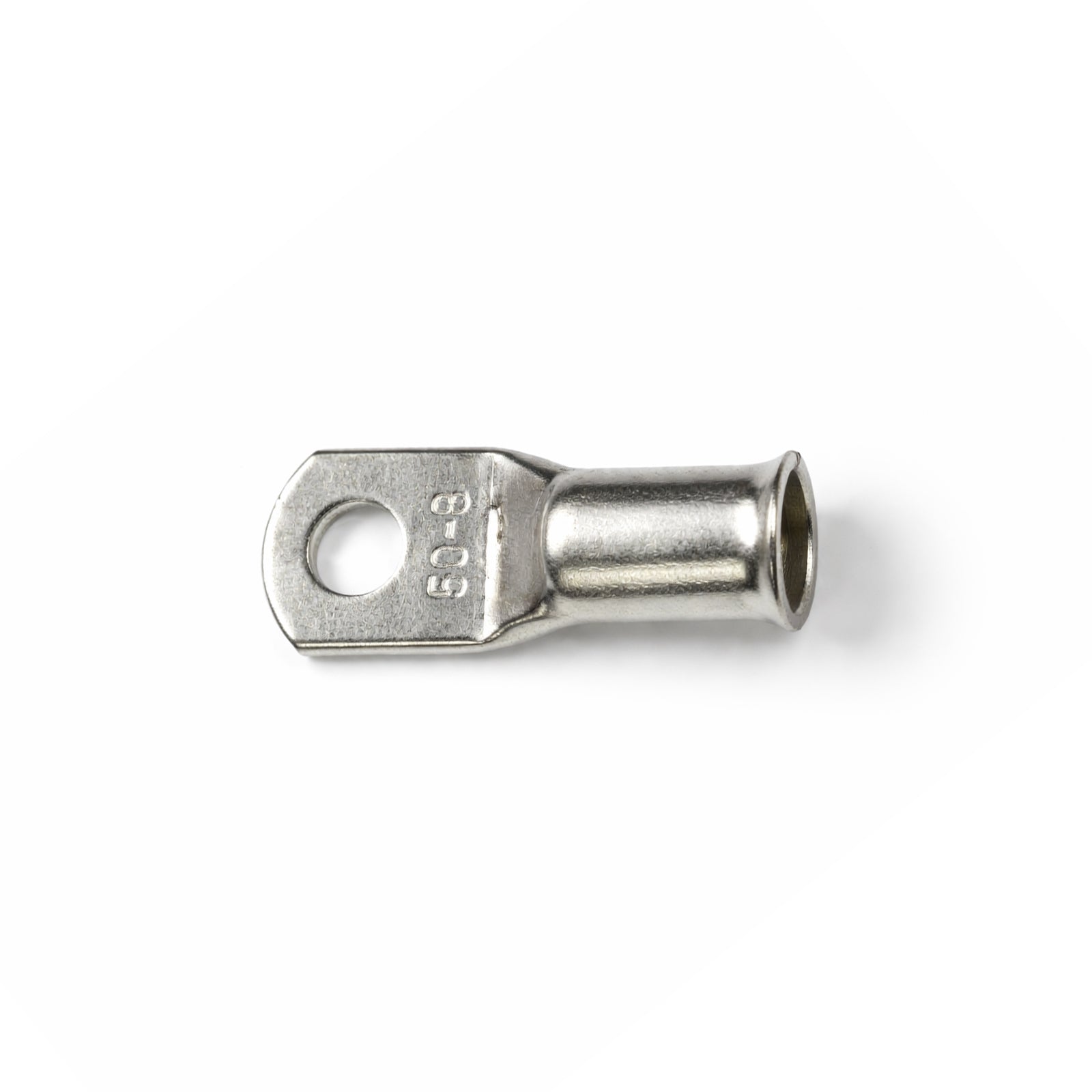 Single 50mm² tinned copper lug with bellmouth entry and M8 stud hole