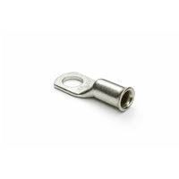 Close-up of the bellmouth entry on a 50mm square tinned copper terminal lug
