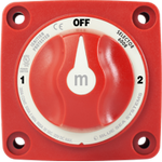 Blue Sea 300A Red Mini m-Series 3 Position (OFF/1/2) Battery Selector Switch