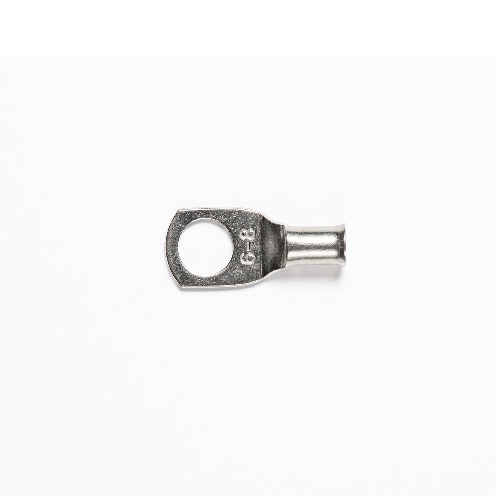 Single 6mm² tinned copper lug with bellmouth entry and M8 stud hole