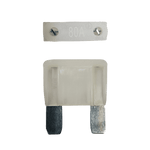 White 80A maxi blade fuse showing top amperage rating and side profile with silver terminals