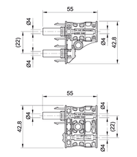 Stäubli MC4 Evo 2 Connector 'h' Branch Pair 2 to 1 1