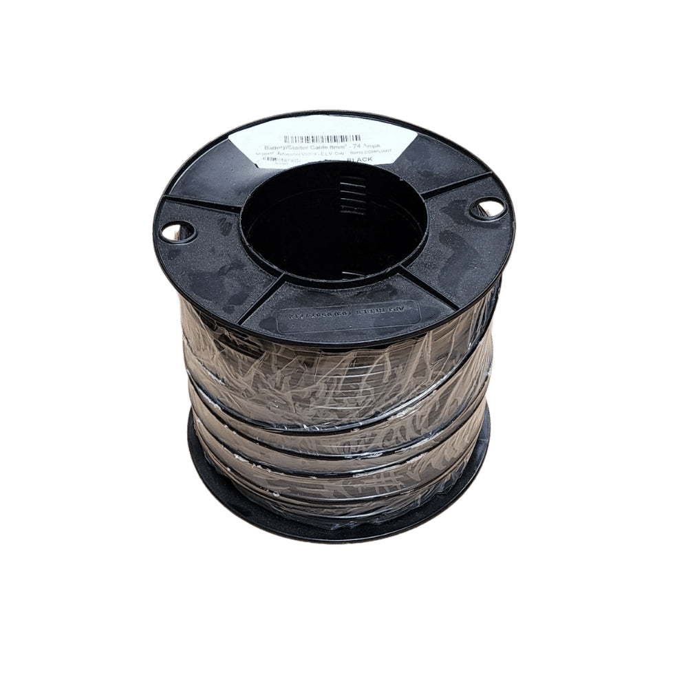 100m Roll of KEY 8B&S (8mm²) Black Single Core Automotive Cable