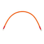 1000mm length of orange 95mm squared battery cable with red heat shrink and M8 tinned copper lugs