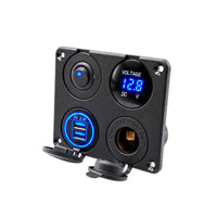 Exotronic Voltmeter, Accessory/Cigarette, Dual USB Socket Flush Mount Panel