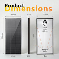 Exotronic 220W Fusion Fixed Solar Panel | Shade Resistant