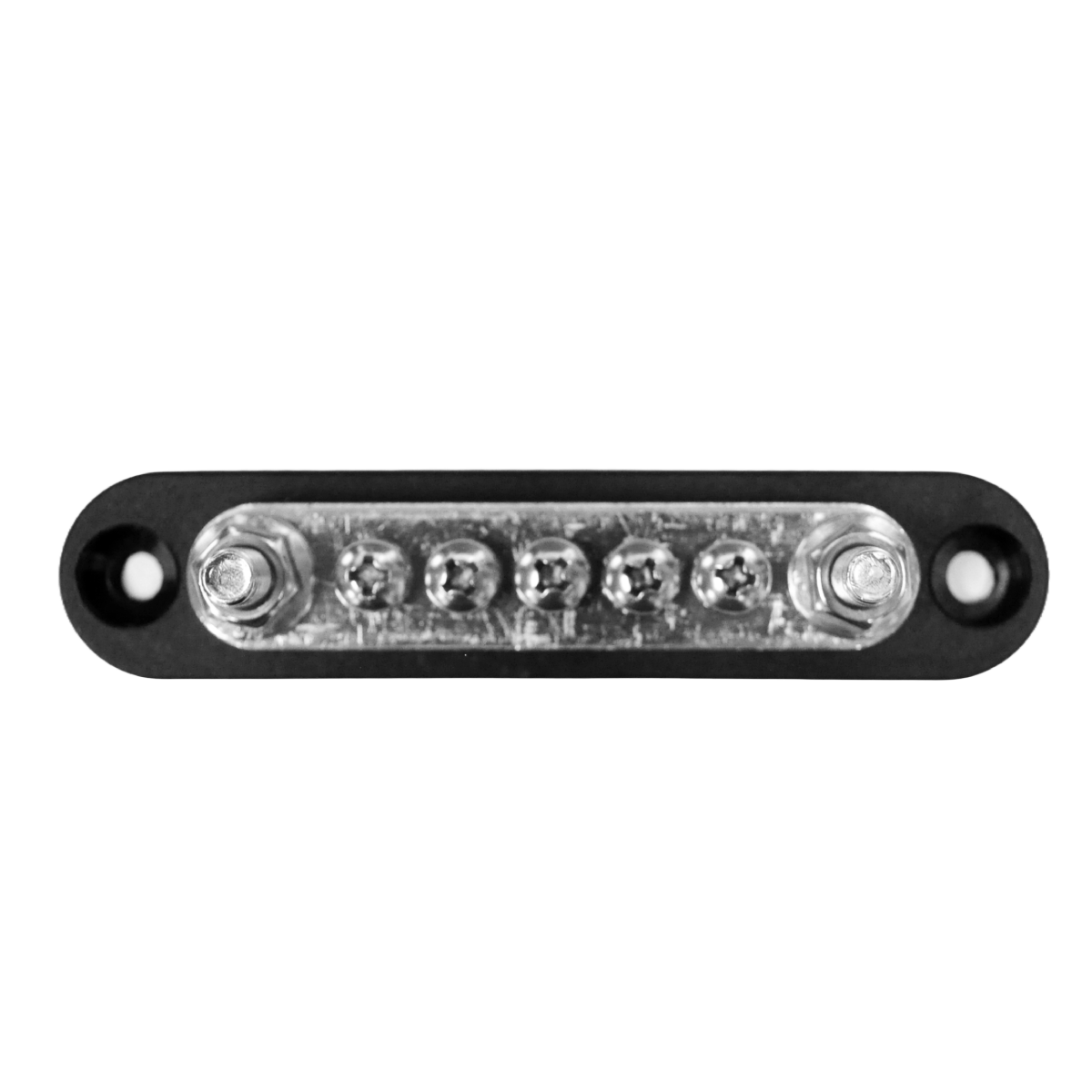 Exotronic 150A Black 2x M6 Stud Busbar with 5 Screws & Cover 1