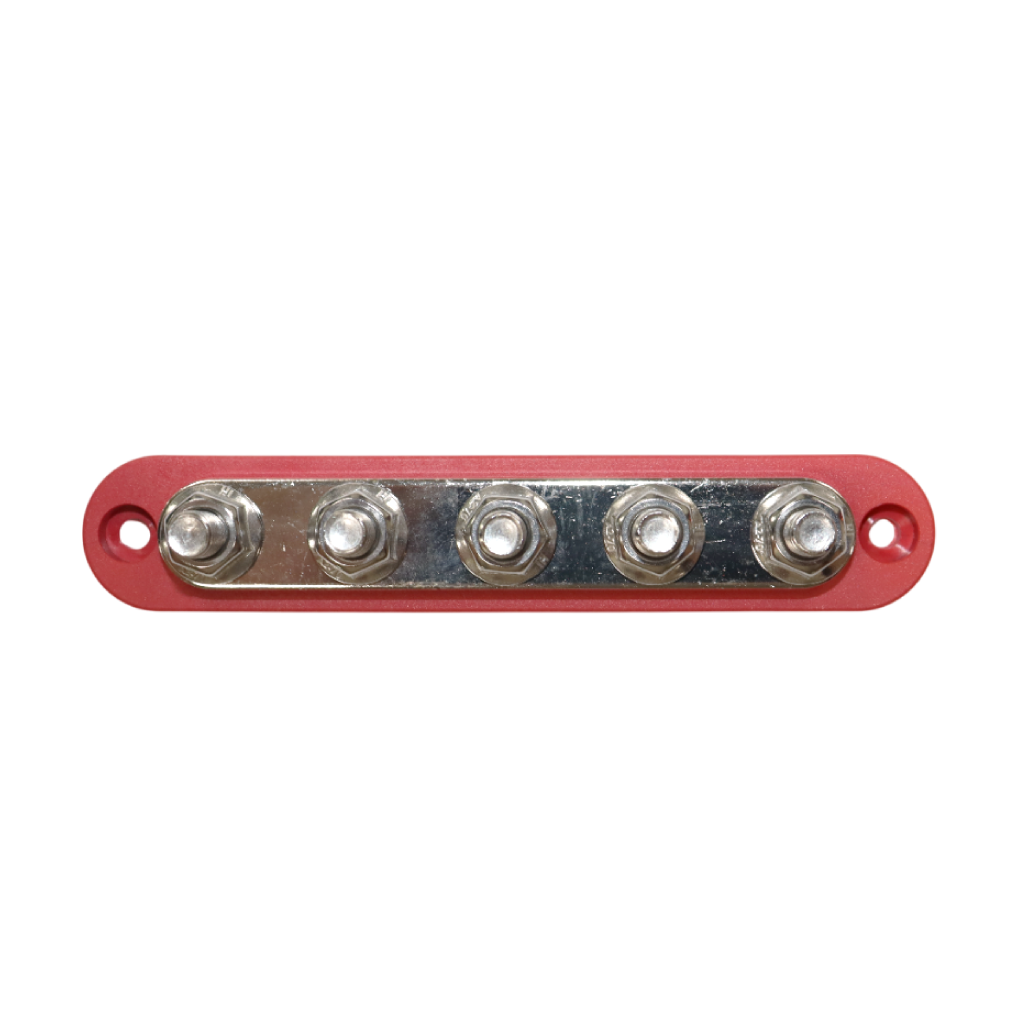 Exotronic 150A Red 5x M8 Stud Busbar with Cover 1