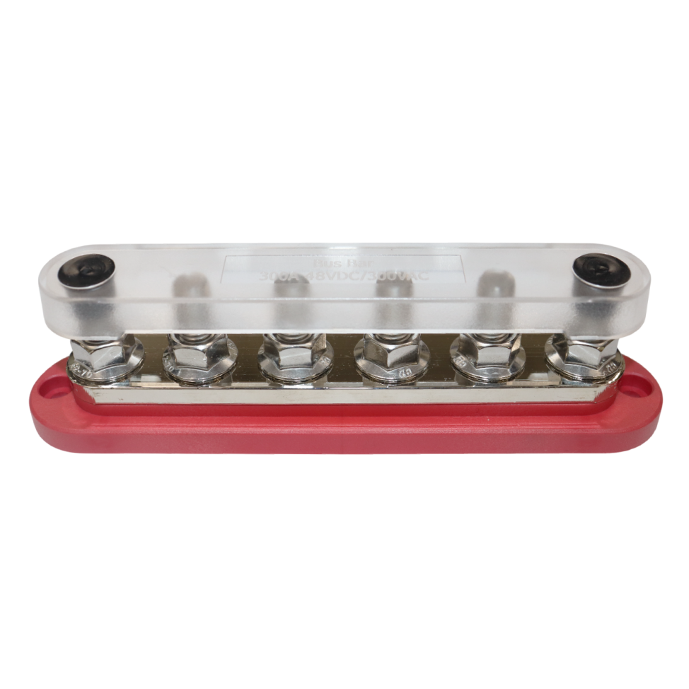 Exotronic 300A Red 6x M10 Stud Busbar with Cover 3