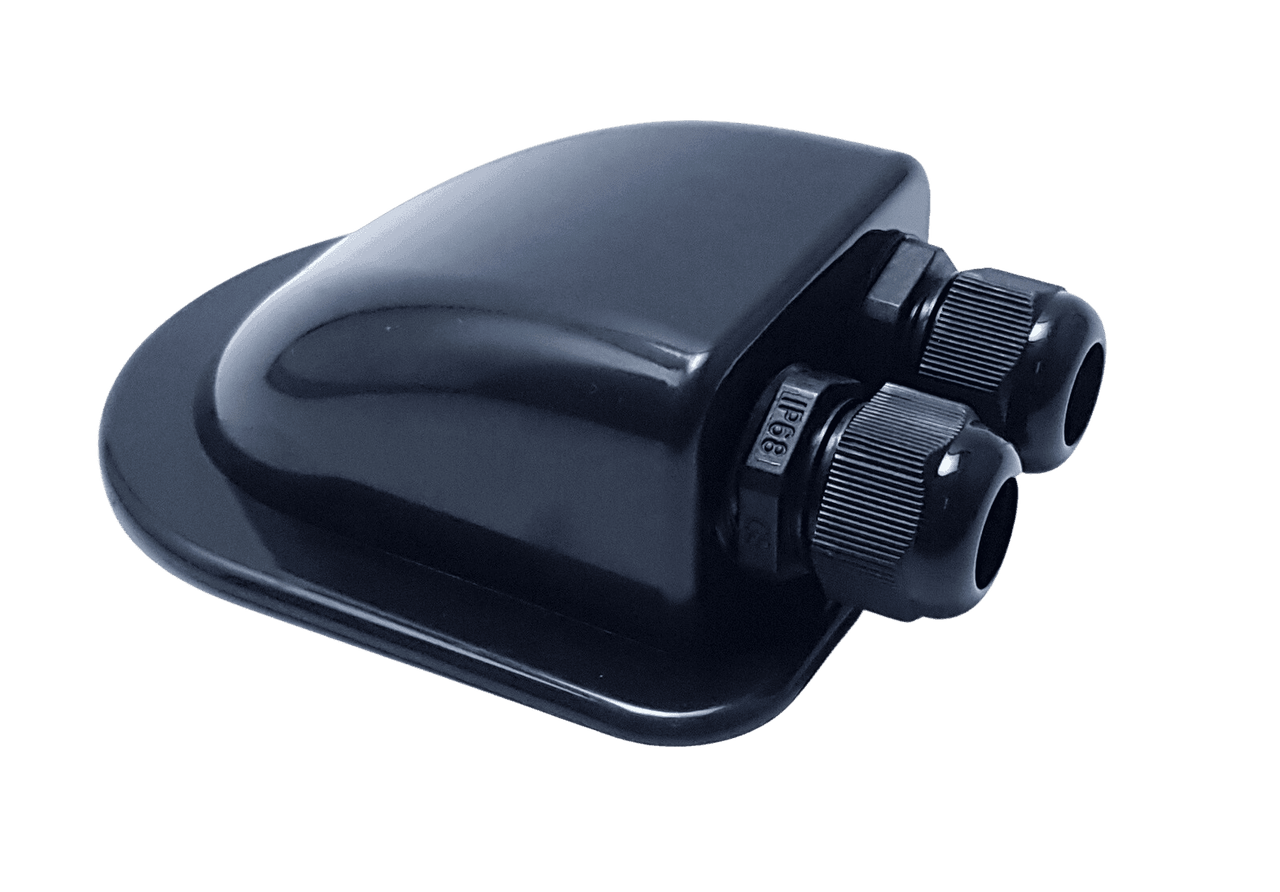 Exotronic 2 Gland Black Cable Entry Cover (Lightweight ABS) Main Image