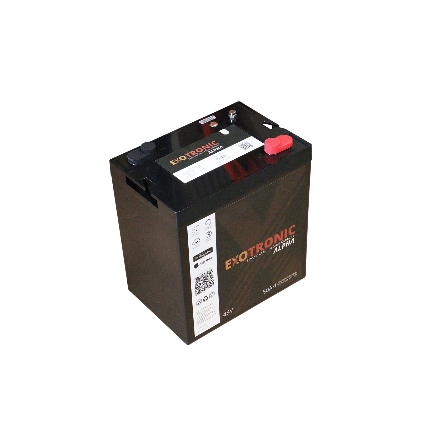 Exotronic 48V High Current 50Ah Alpha IP67 Smart Bluetooth Lithium Battery