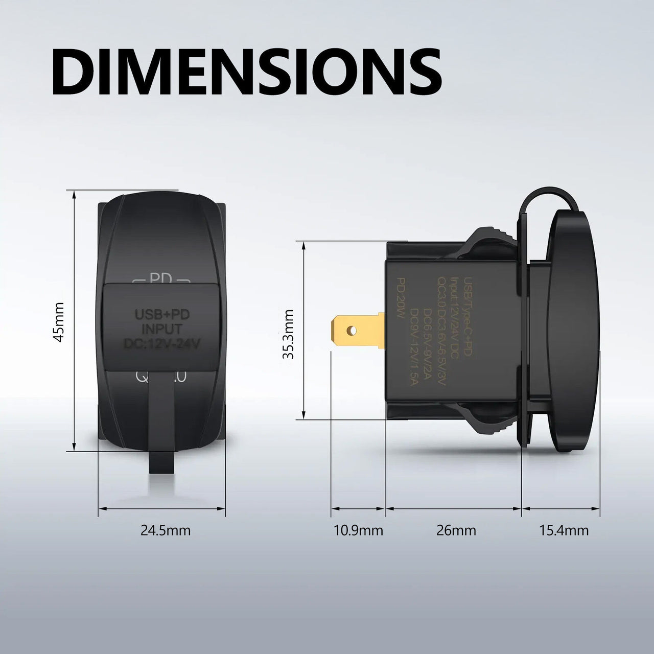 Exotronic USB-C & USB QC3.0 Flush Mount Socket 1