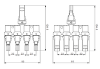 Exotronic 4 to 1 'h' Branch Joiner MC4 Compatible Connector Pair 4