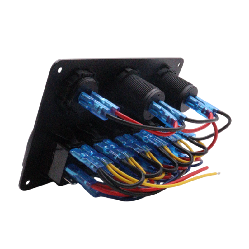 Exotronic 12/24V 6x LED Rocker, Voltmeter, Cigarette Lighter, Dual USB Socket Marine Switch Panel 2