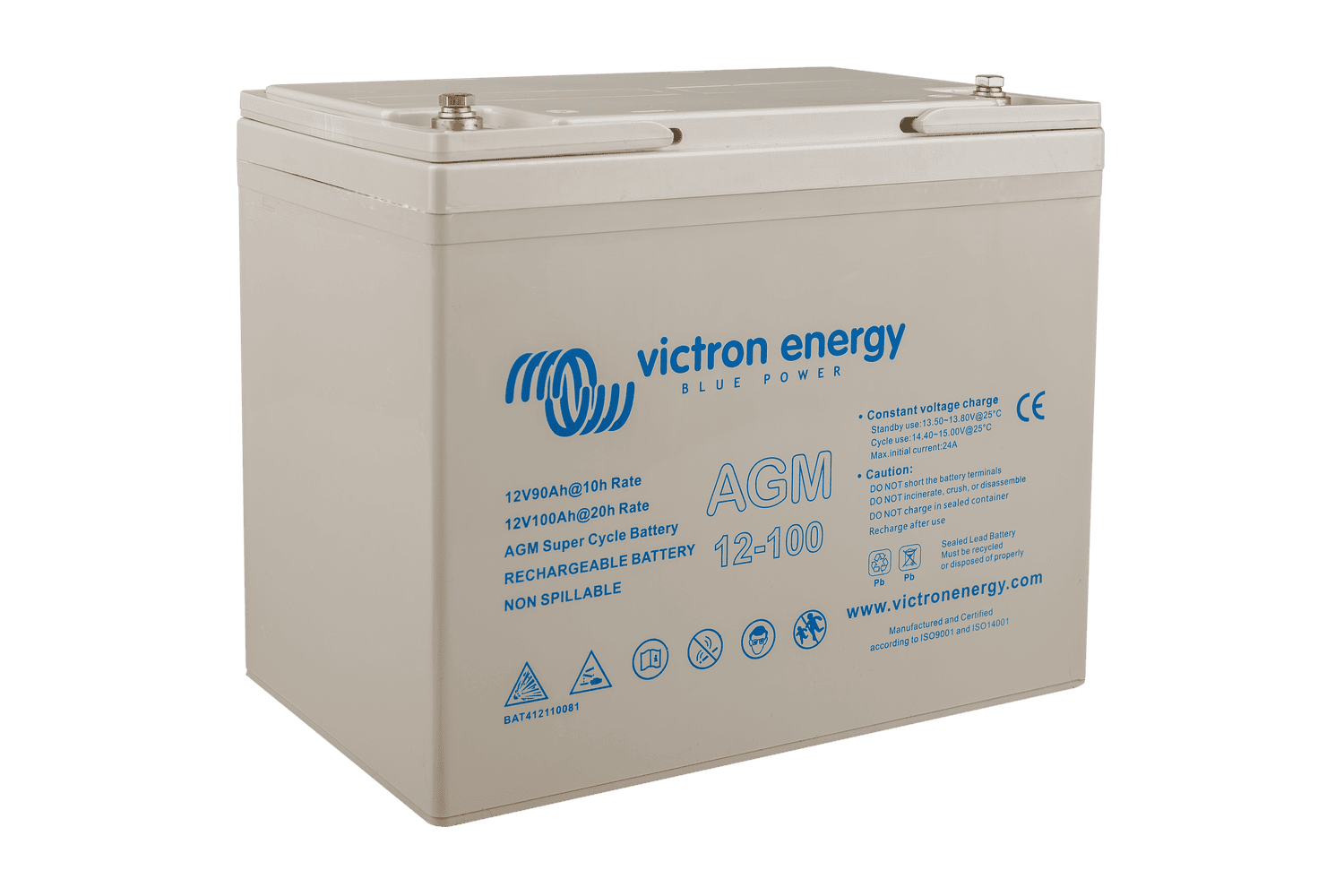 Victron 12V 100Ah AGM Super Cycle M6 Deep Cycle Battery 1