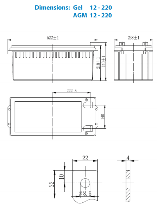Victron 12V 220Ah AGM Deep Cycle Battery 5