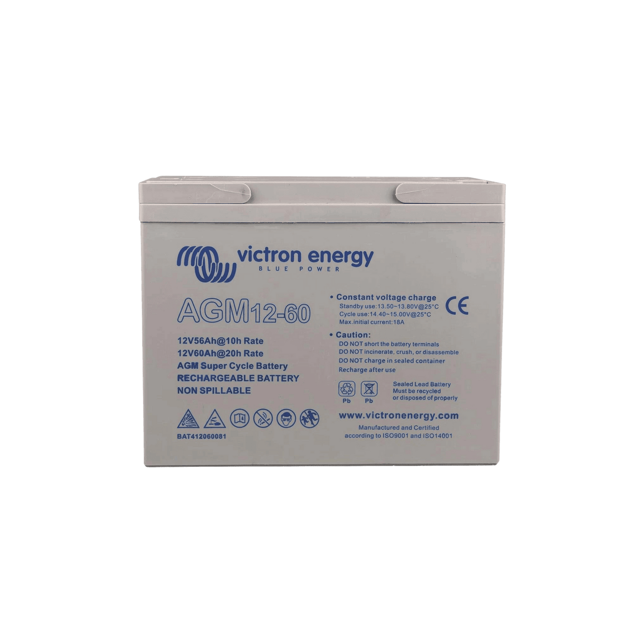 Victron 12V 60Ah AGM Deep Cycle Battery Main Image