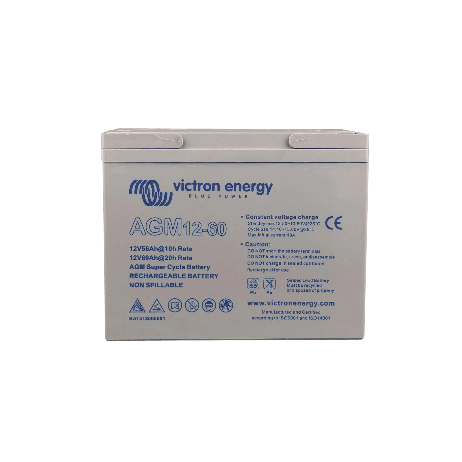 Victron 12V 60Ah AGM Deep Cycle Battery Main Image