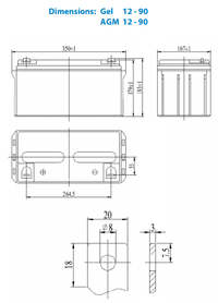 Victron 12V 90Ah AGM Deep Cycle Battery 2