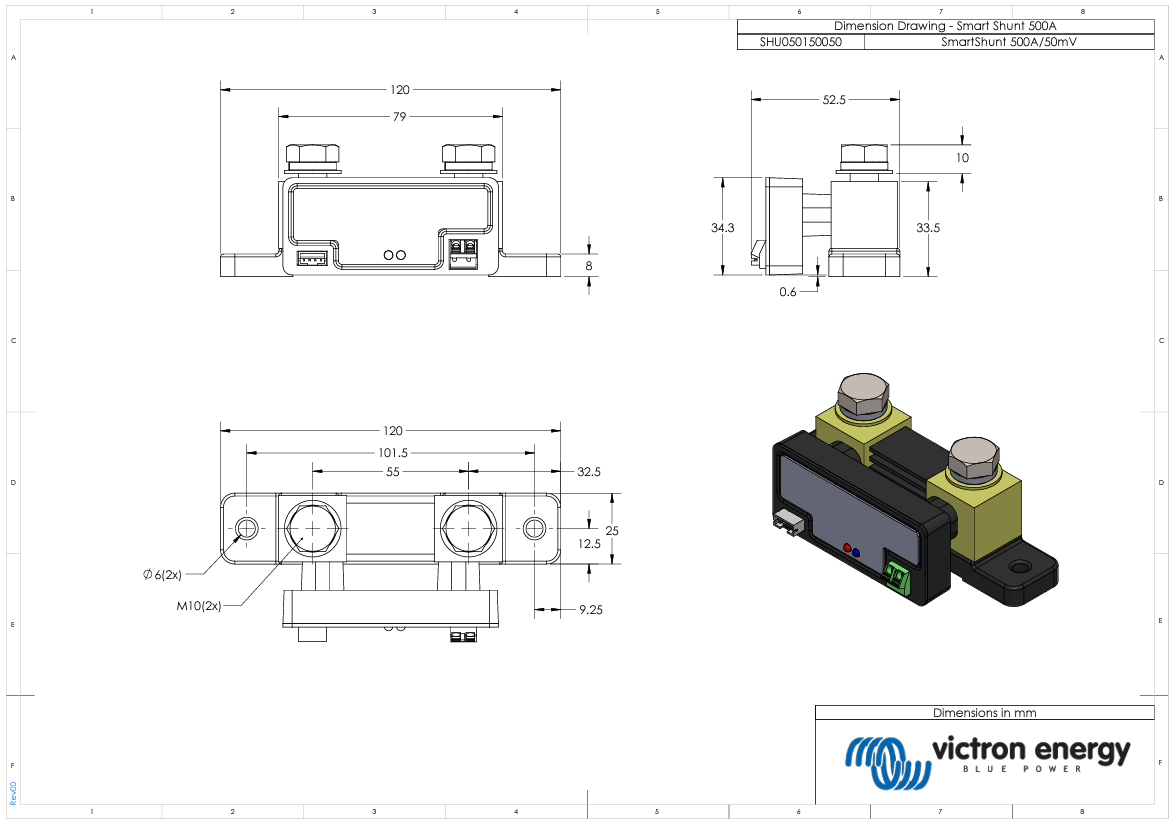 Victron 500A Smart Shunt (SmartShunt) Bluetooth Battery Monitor 9