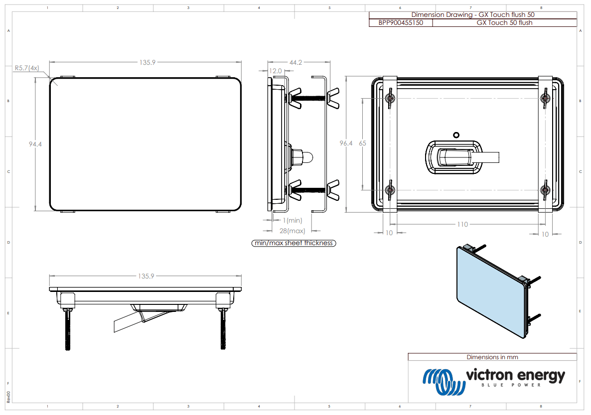 Victron GX Touch 50 Flush - 5" Display 2