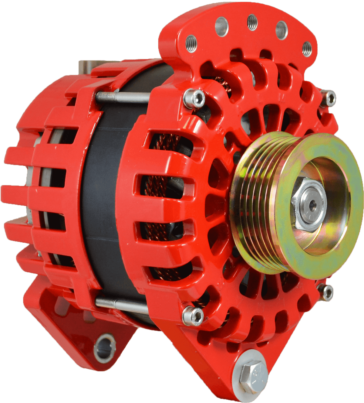 Balmar XT Series 170A 12V alternator, 3.15in dual foot mount (XT-DF-170-SP), shown with K6 pulley which is not included