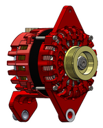 Balmar XT Series 90A 24V alternator, 4in dual foot mount (XT-DF4-24-90-SP), shown with K6 pulley which is not included