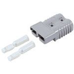 Grey Anderson SB350 connector housing with two silver-plated 00AWG contacts
