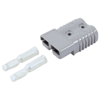 Grey Anderson SB350 connector housing with two silver-plated 00AWG contacts