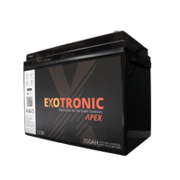 Angled perspective of the 350Ah lithium deep cycle battery