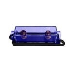 Single ANL fuse holder with clear blue tinted cover and black base