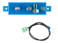 Top-down view of the Battery Protect 100A unit and the included terminal cable