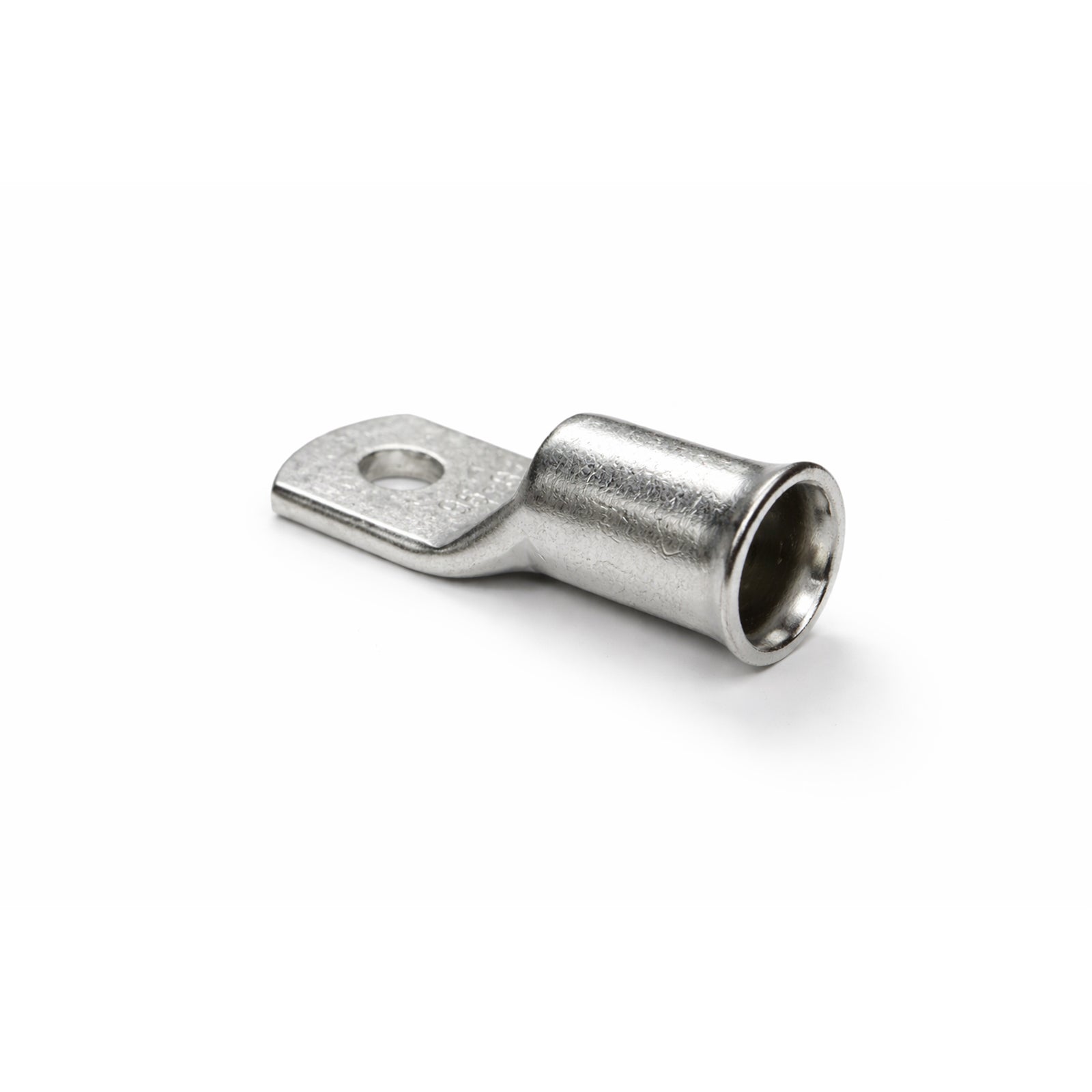 Close-up of the flared bellmouth barrel on a 95mm² copper cable lug