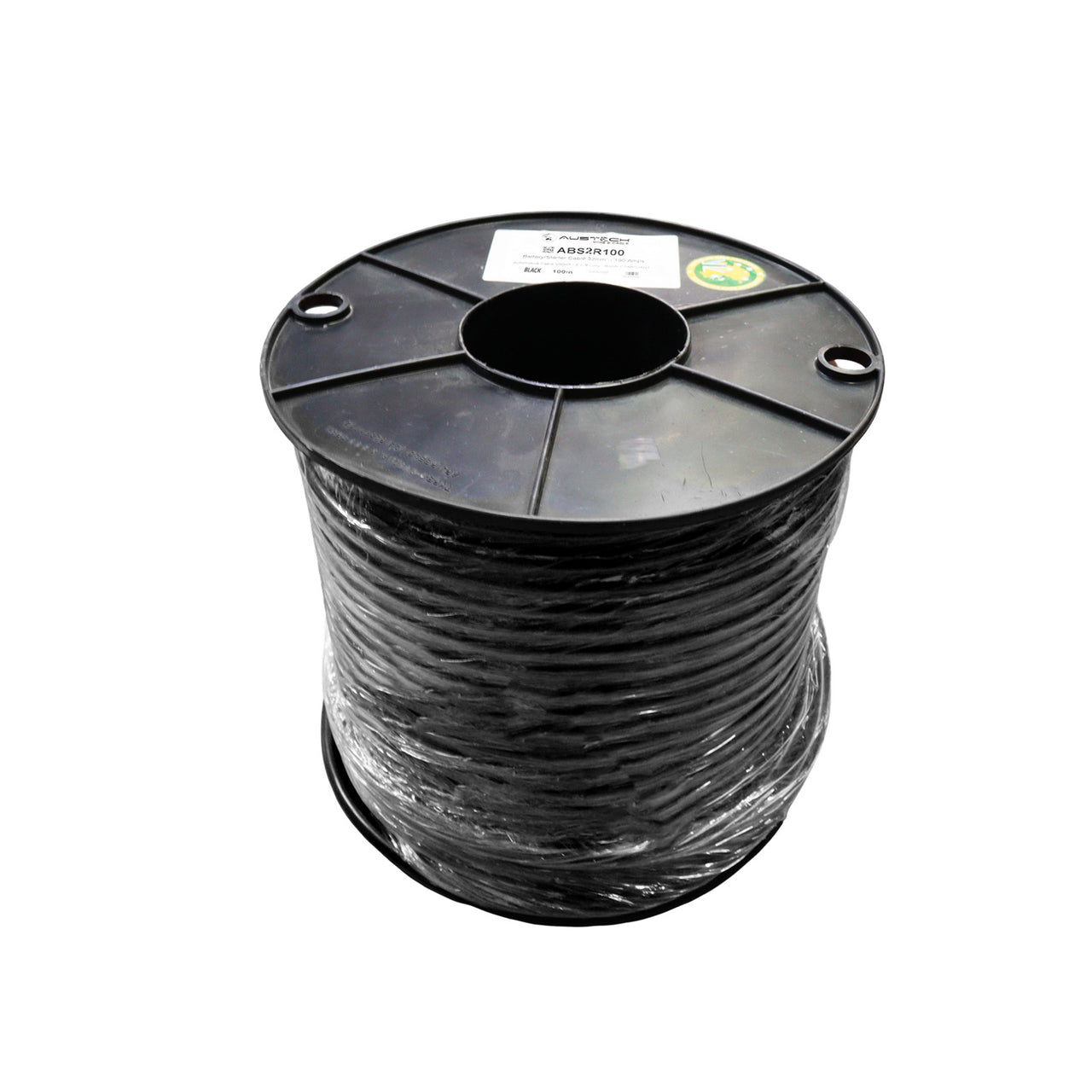100m spool of black 2B&S 32mm² single core automotive cable