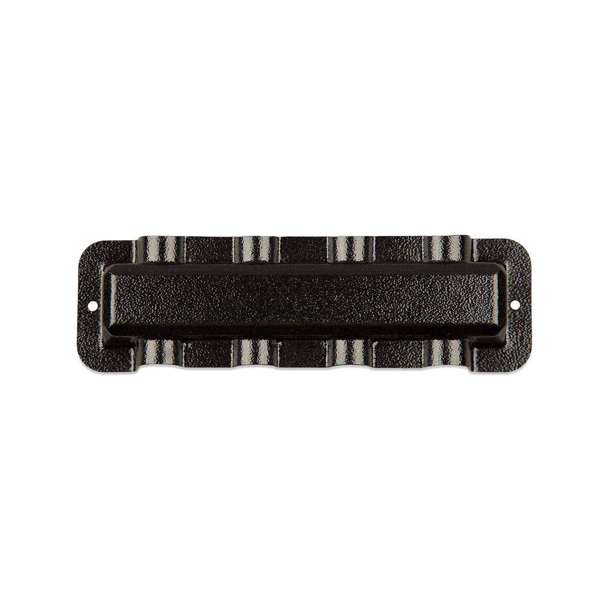 Top-down view of the black protective cover for the 250A busbar