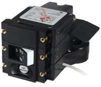 Blue Sea 120VAC 30A 2-pole ELCI circuit breaker with black housing and test button