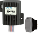 12V 25A digital dimmer module with integrated heat sink and separate grey momentary rocker switch