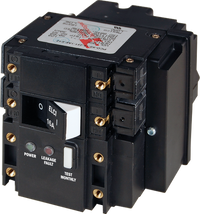 Blue Sea 16A 230VAC 2-pole ELCI circuit breaker with leakage fault indicator and test button