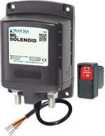 Blue Sea 24V 500A ML Series magnetic latching solenoid with remote control rocker switch